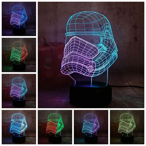 New Star Wars Imperial Stormtrooper 3d Night Light Rgb Led Mixed 7 Dual