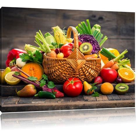 East Urban Home Fresh Fruit And Vegetables In A Basket Wall Art On