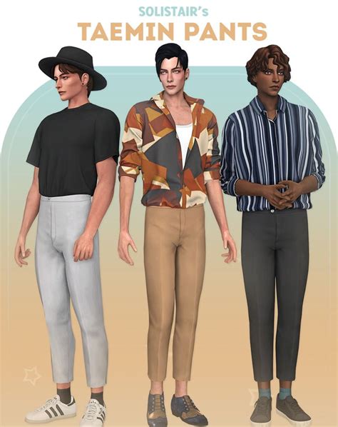 Taemin Pants Solistair On Patreon Sims 4 Men Clothing Sims 4 Male