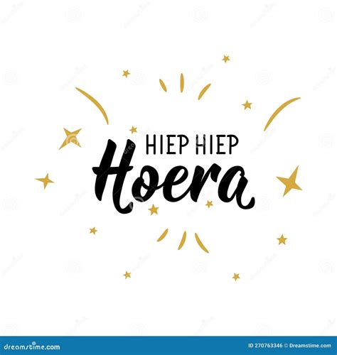 Dutch Text Hip Hip Hooray Lettering Vector Element For Flyers