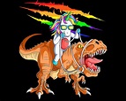 Unicorn Riding T-Rex Dinosaur Design Animal Design Dinosaur | Etsy