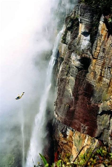 Man Base Jumping Off Angel Falls Venezuela Photo By Ken