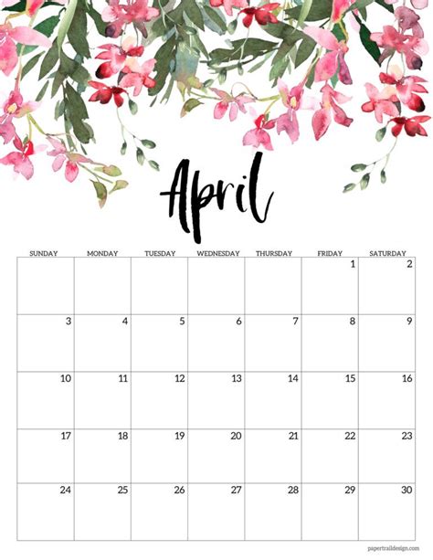 Cute April Calendar 2022 Printable Calendar 2022