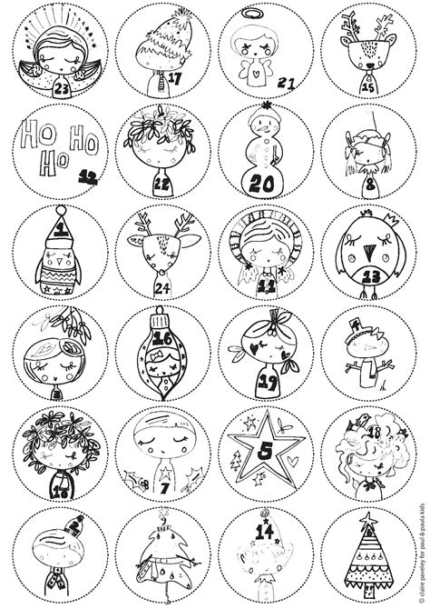 This new series of coloring pages for advent will help children count the days leading up to christmas. Advent Calendar - free printable - Paul & Paula