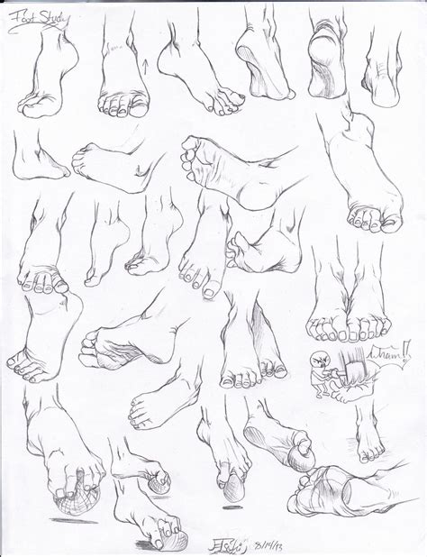 However in the anime style, the feet will be much simplified. Foot study by Tsuki-Nii on DeviantArt