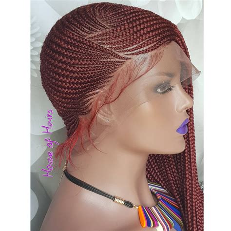 Braided Full Lace Wig Lemonade Braids Cornrow Ghana Weave Box Braids