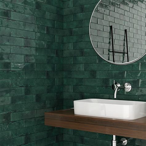 3x11 Harlequin Green Glossy Wall Tiles A Fresh And Vibrant Choice