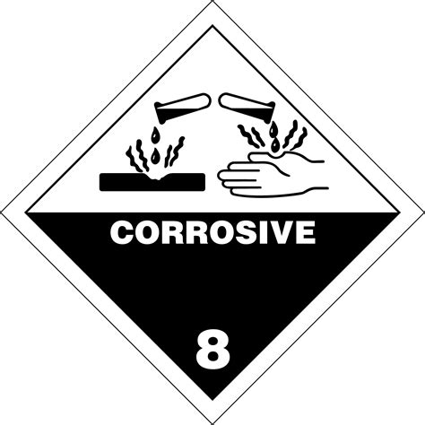 Class 8 Corrosives Placards And Labels According 49 CFR 173 2