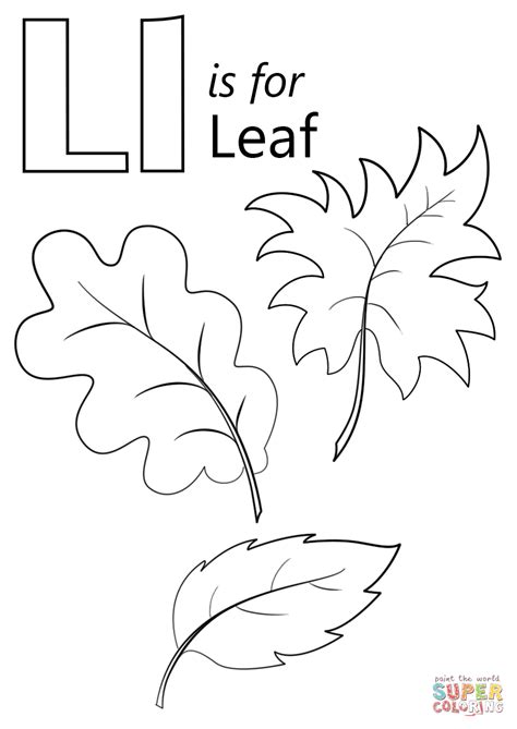 It's easier to pronounce also in words like milk and talk. Letter L is for Leaf coloring page | Free Printable ...