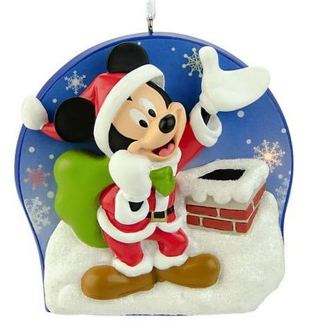 Disney Mickey Mouse As Santa Claus Light Up Christmas Ornament