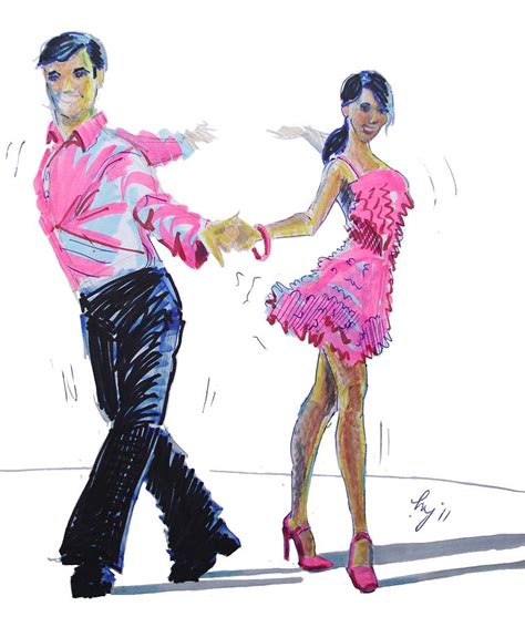 Cha Cha Dancers Drawing By Mike Jory Pixels