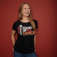 Stand Up To Cancer Women's Full Logo Black T-Shirt | Cancer Research UK ...