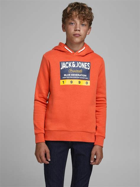 Jack And Jones Boys Sweatshirt Long Sleeve Hoody Printed Kids Junior