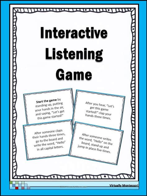 Interactive Listening Game Virtually Montessori