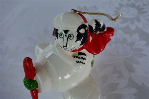 Vintage Iconic Ceramic B Kliban Cat Christmas Ornament Black And White