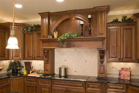 Kitchen Cabinet Over Stove Wood Range Hood With Display Niche Kitchen