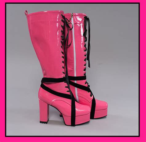 Uwowo Monster High Cosplay Shoes Draculaura Shoes Pink Boots Uwowo