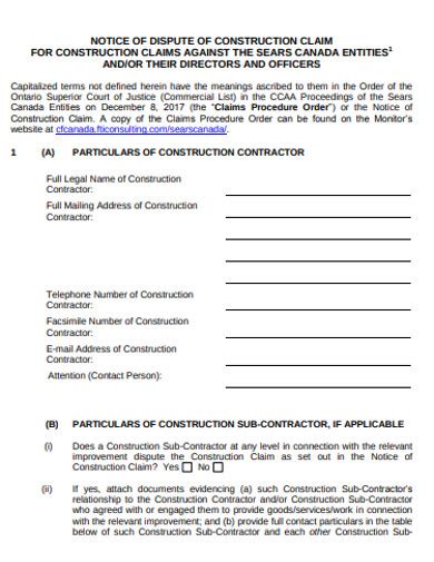 Wherever possible supply back up information to support the delay notice, if you can cross reference all other information, including, if possible, a programme showing the effect on the works. FREE 10+ Construction Claim Examples & Templates - PDF | Examples