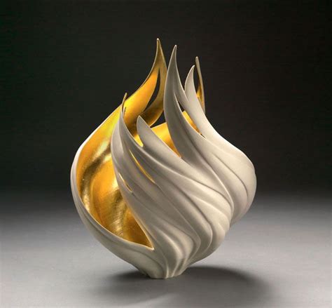 Nature Inspired Vases That Glow With An Inner Golden Fire Organic