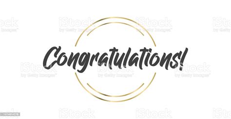Congratulations Lettering Message With Elegant Golden Frame Congrats