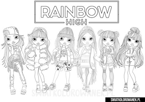 Kolorowanki Dla Dziewczynek Rainbow High Darmowe Kolorowanki Do Druku