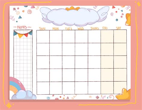 Cute And Colorful Planner Printable Weekly Planner Instant Etsy