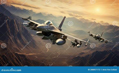 Awe-Inspiring F-16 Fighter Jets Soaring Amidst Majestic Mountain