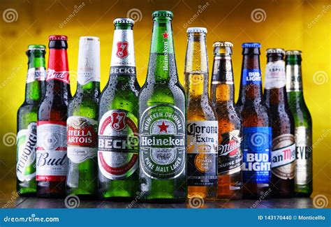 Bottles Of Famous Global Beer Brands Editorial Image Image Of Product