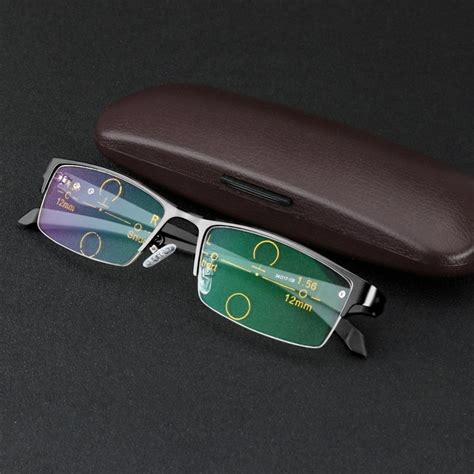progressive multi focus photochromic half rimless reading glasses farsighted hyperopia reading