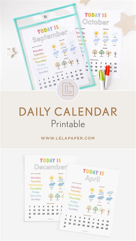 Kids Daily Calendar Circle Time Traceable Calendar Printable Etsy In