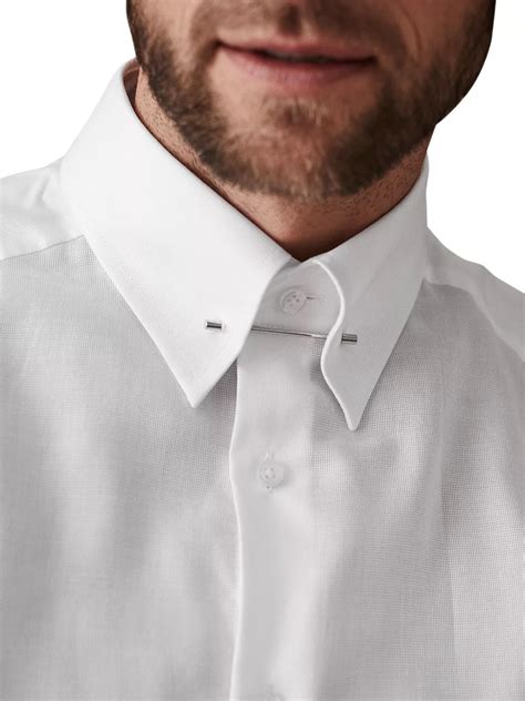 Reiss Angel Slim Fit Collar Bar Dress Shirt White