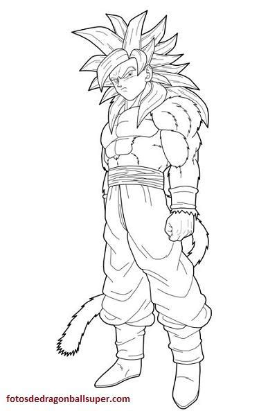 Mire Faciles Dibujos De Goku Super Sayayin 4 Para Colorear Paperblog