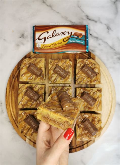Galaxy Salted Caramel Cookie Bars Gills Bakes And Cakes