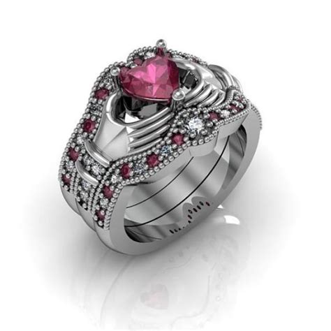 Claddagh Ring Sterling Silver Created Ruby Love And Friendship
