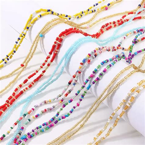 Boho Colorful Waist Beads Chains Summer African Belly Beaded Colorful