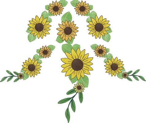 Sunflowers Embroidery File For Machine Embroidery