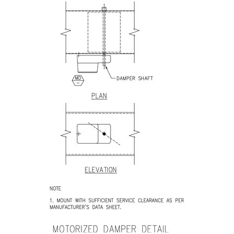Typical Motorized Damper Detail Free Cad Blocks In Dwg File Format