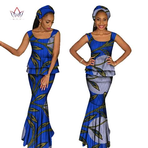Summer African Clothing For Women Two Piece Set Top And Skirt Set