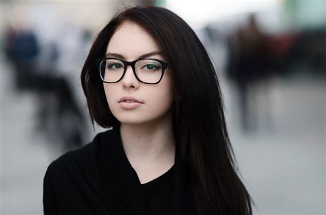 Wallpaper Face Model Long Hair Women With Glasses Sunglasses