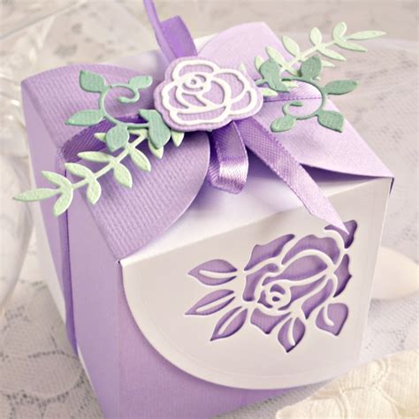 diy elegant lilac wedding favor box video sizzix blog