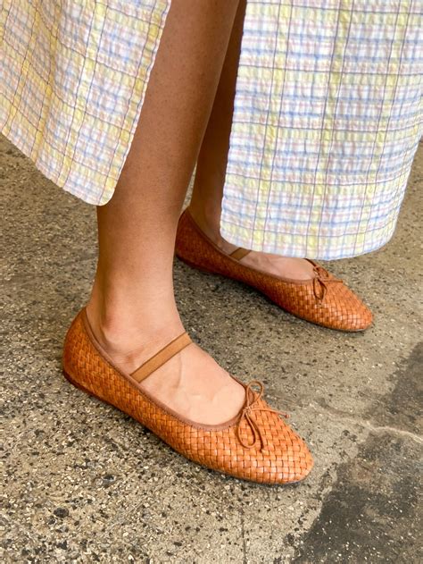 Leonie Soft Ballet Flat Timber Woven Leather In 2021 Soft Ballet