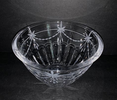 Crystal Star Bowl With Ribbons Hand Cut Crystal Etched Stars Etsy