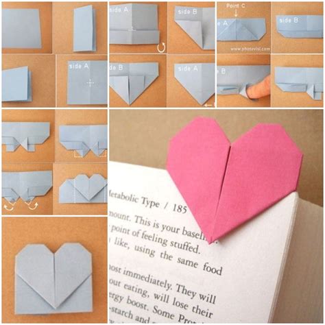 Diy Origami Heart Shaped Bookmark