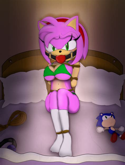 Rule 34 Amy Rose Animal Ears Anthro Arms Behind Back Arms Tied Arms
