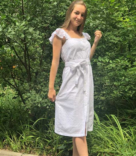 Romantic Summer White Cotton Dress Outfit Dress Etsy