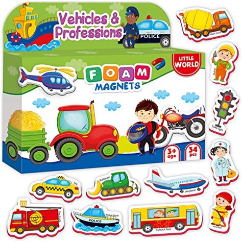 Refrigerator Magnets For Toddlers Kids Vehicles And