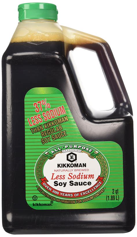 Kikkoman Less Sodium Soy Sauce 2 Qt Bottle Pack Of 1 Soy Sauce 64