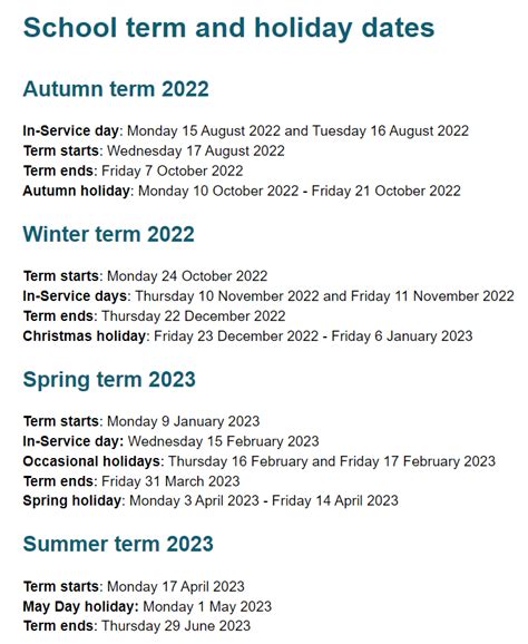 School Term Dates 2022 2023 Braco Primary School