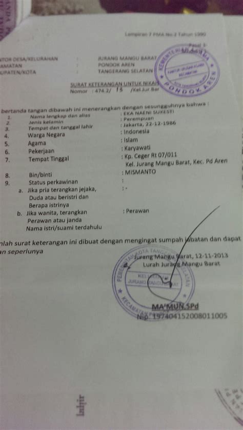 Surat Rekomendasi Pindah Nikah Dari Kua - Dapatkan Contoh