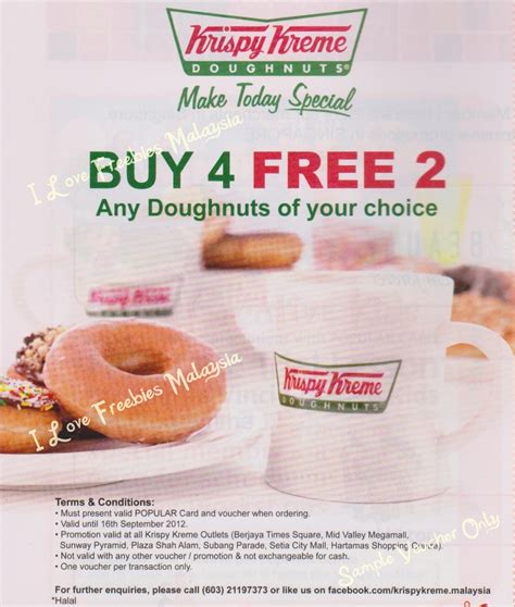 Konditerijos parduotuvė arba kepykla, krispy kreme petaling jaya, malaizija, krispy kreme, adresas, telefonas. I Love Freebies Malaysia: Promotions > Krispy Kreme ...